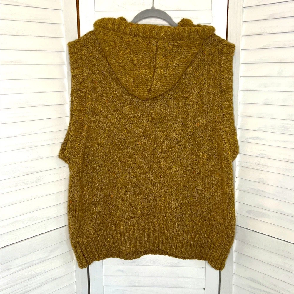 Zara Oversized Relaxed Fit Hoodie Sweater Sleeveless Vest Carmal Tan Neutral M - Picture 5 of 13